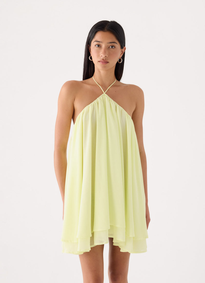 Alicelle Halter Mini Dress - Yellow