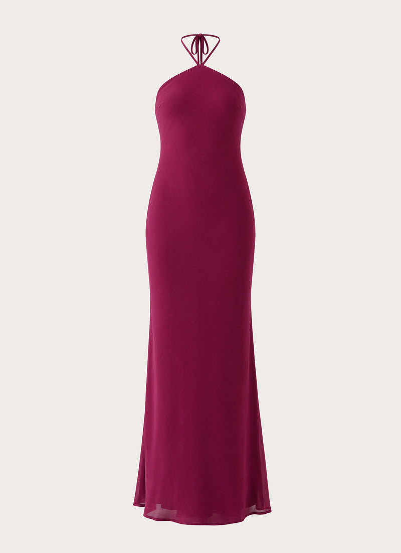 Anouk Halter Maxi Dress - Plum