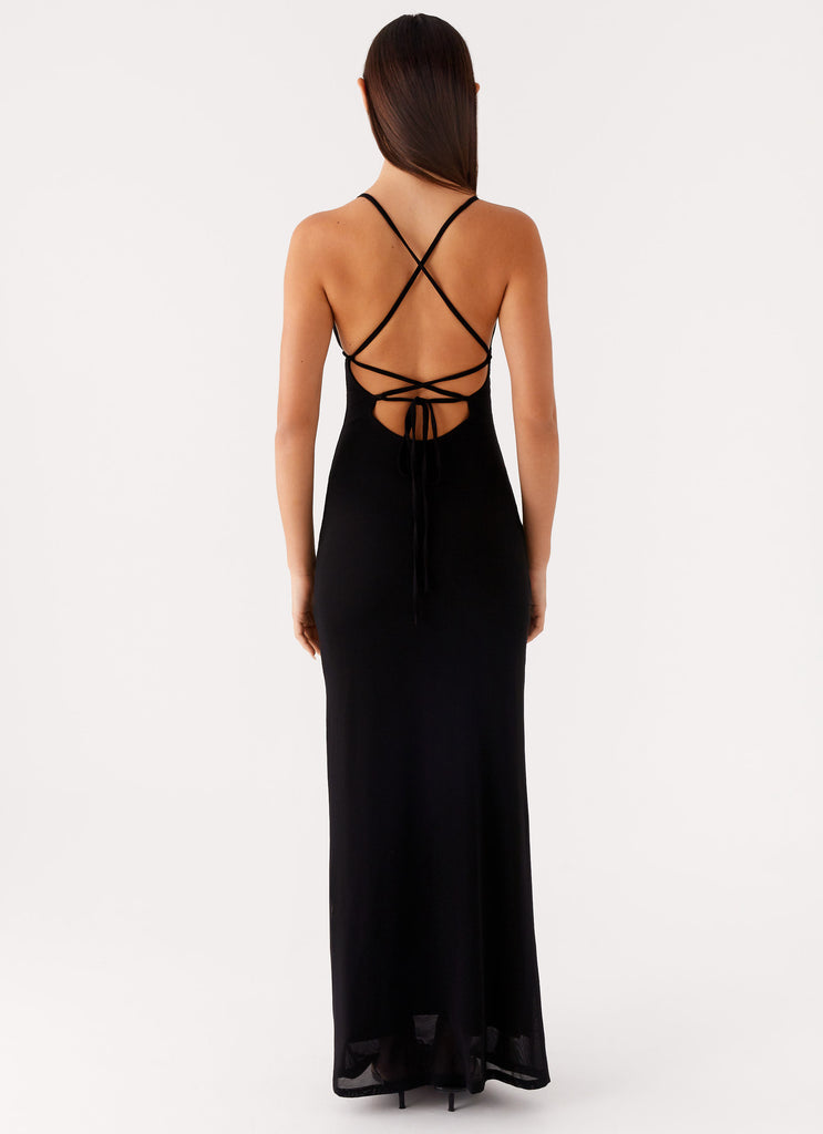 Beki Beaded Mesh Maxi Dress Black 3