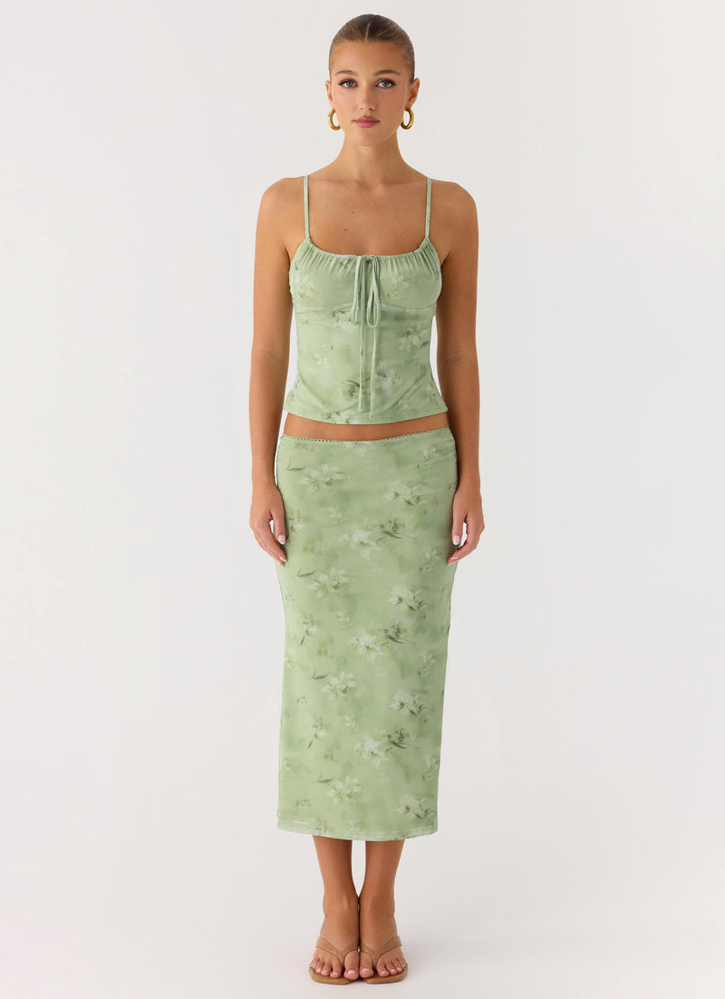 Bending My Rules Top - Blurred Lime