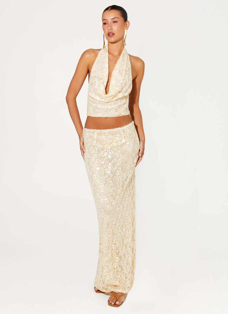 Bling It On Cowl Top - Ivory