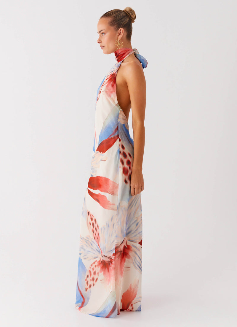 California Maxi Dress - Deep Sea Bloom