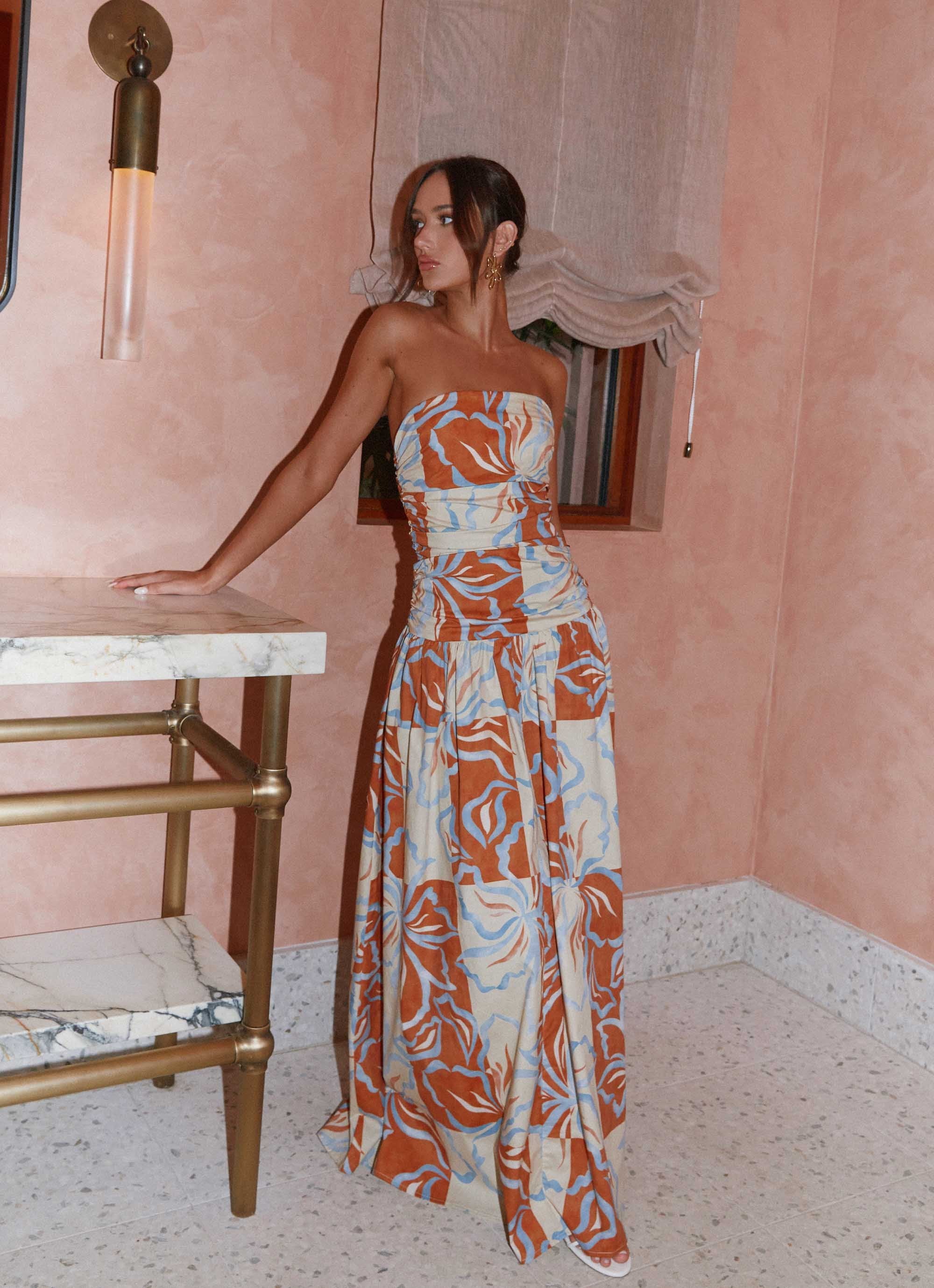 blue orange dress Carmel Maxi Dress