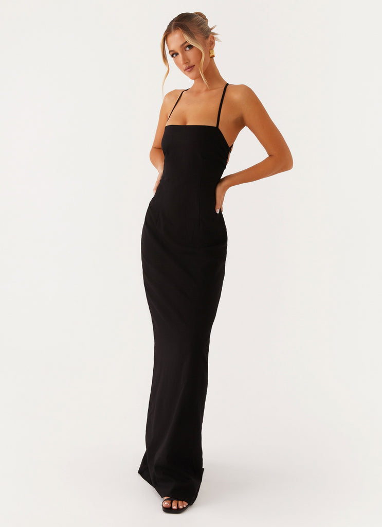 Cora Backless Maxi Dress - Black