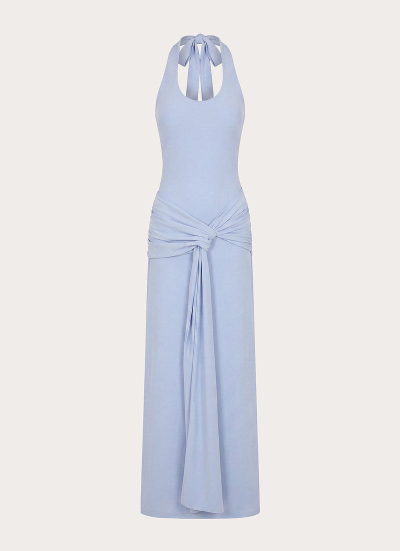 Cristal Halter Maxi Dress - Blue