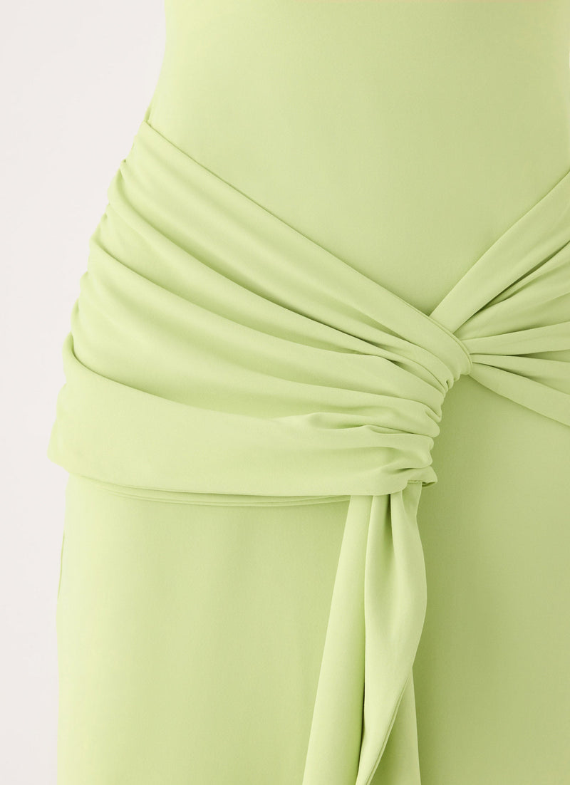 Cristal Halter Maxi Dress - Lime
