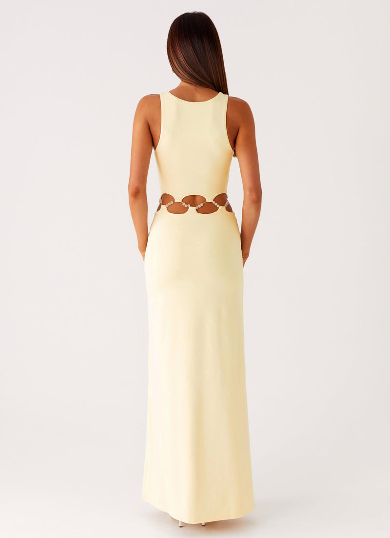 Dreamboat Beaded Maxi Dress - Yellow