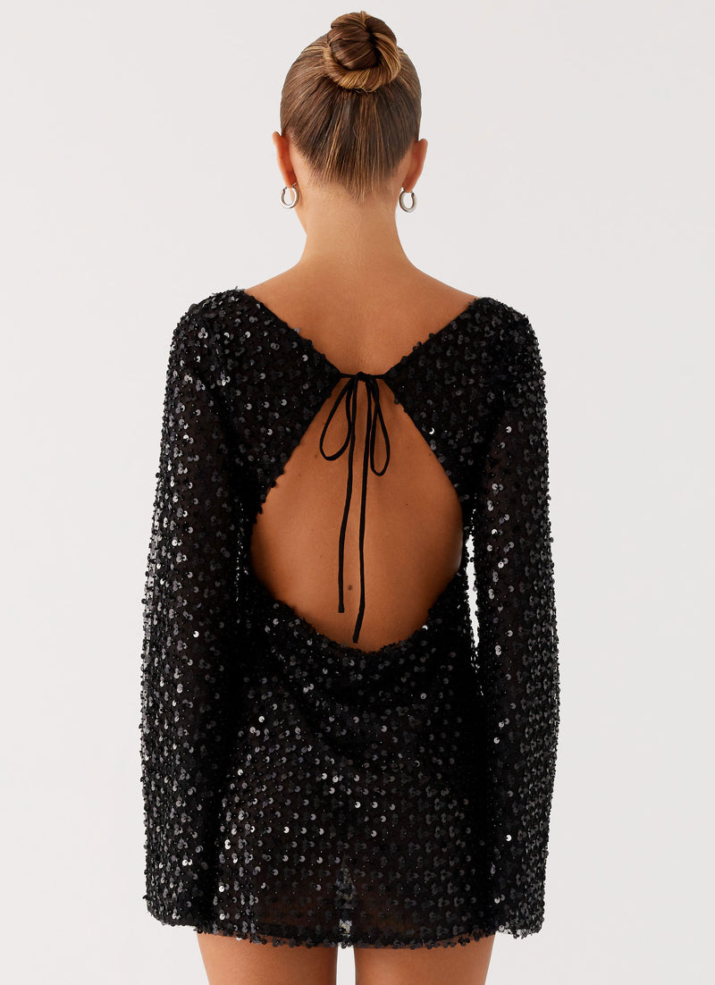 Edessa Sequin Mini Dress Black 3