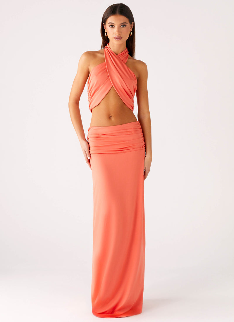 Elisabetta Maxi Skirt - Coral