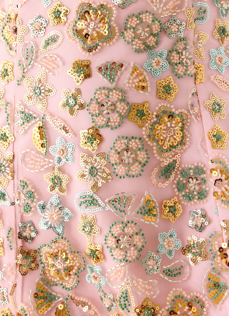 Ellerie Beaded Mini Dress - Pink