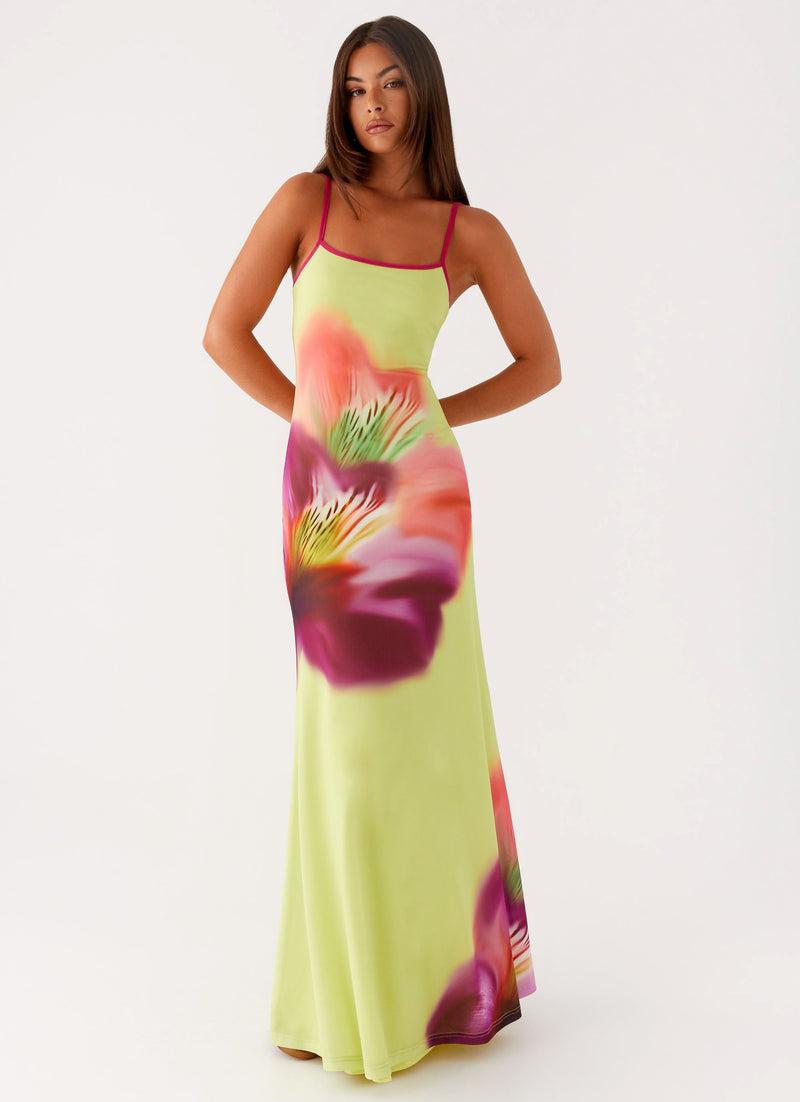 Everett Maxi Dress - Green Tropical