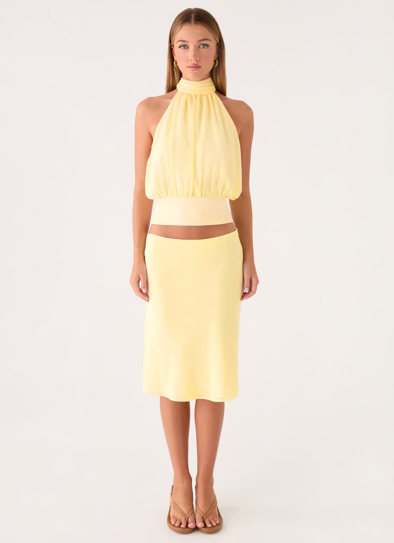 Fayloria Midi Skirt - Lemon
