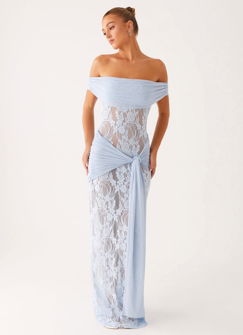 Gracie Twist Maxi Dress - Blue