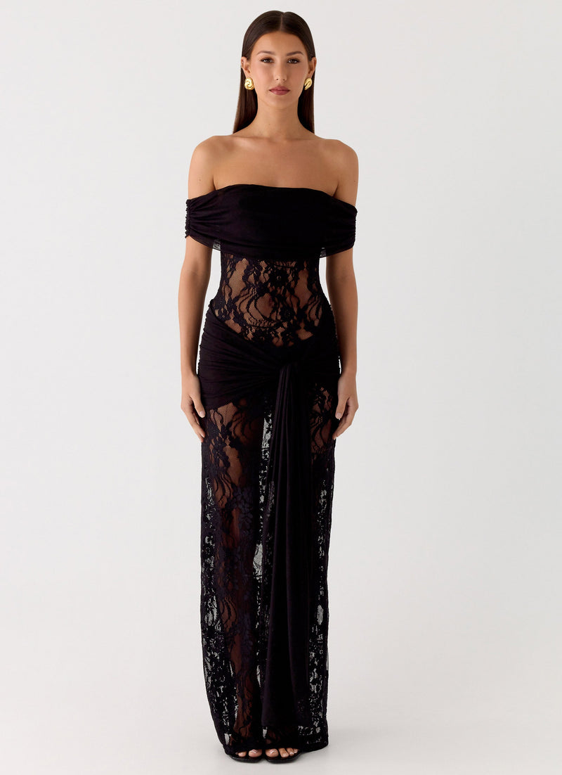 Gracie Twist Maxi Dress - Black