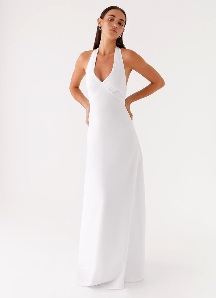 Heavy Hearted Linen Maxi Dress White 5 Peppermayo