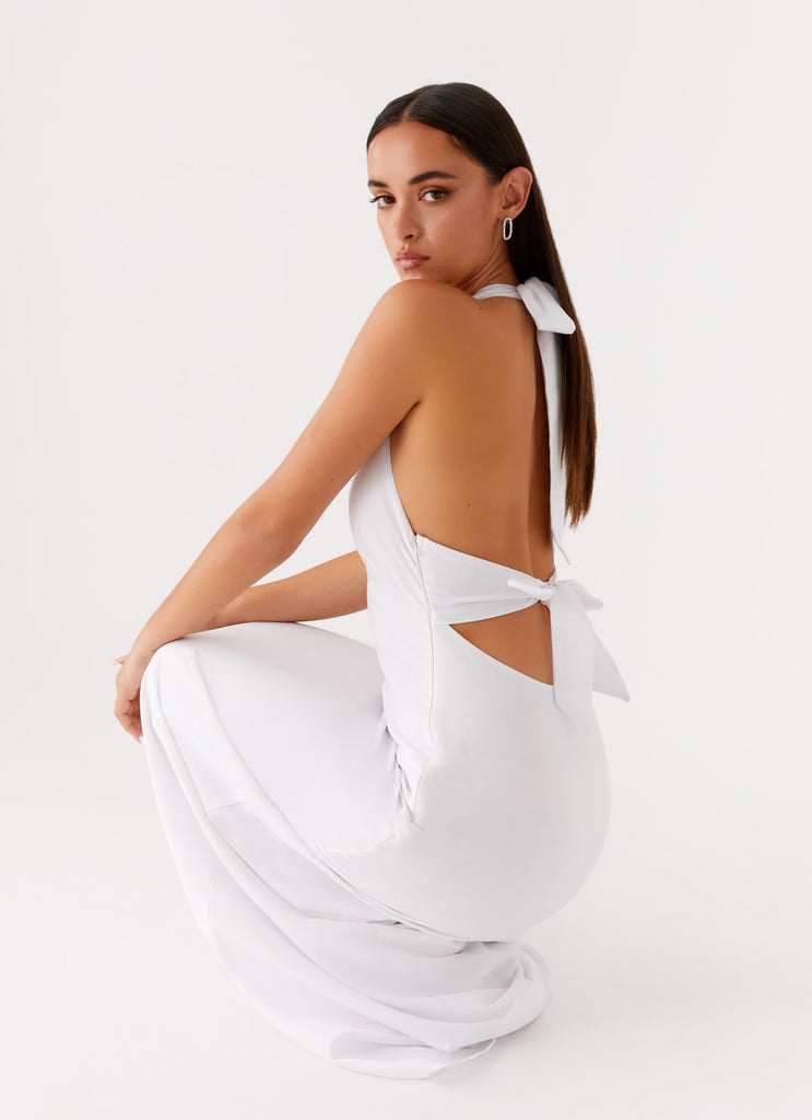 Heavy Hearted Linen Maxi Dress White 6 Peppermayo