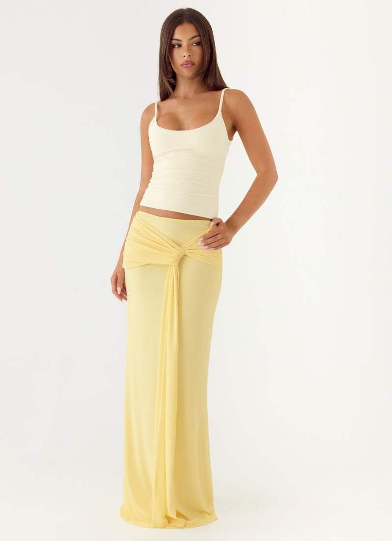 In Destiny Wrap Maxi Skirt - Yellow