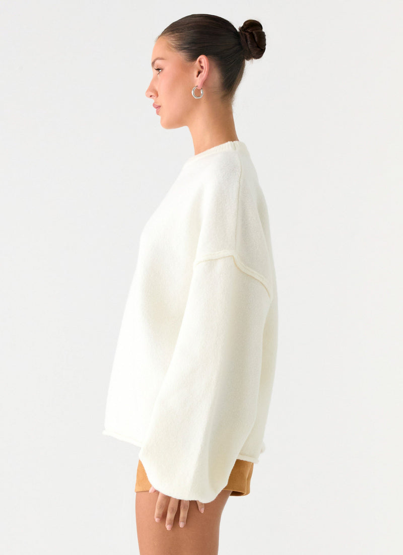 Jack Oversized Knit Sweater - Cream