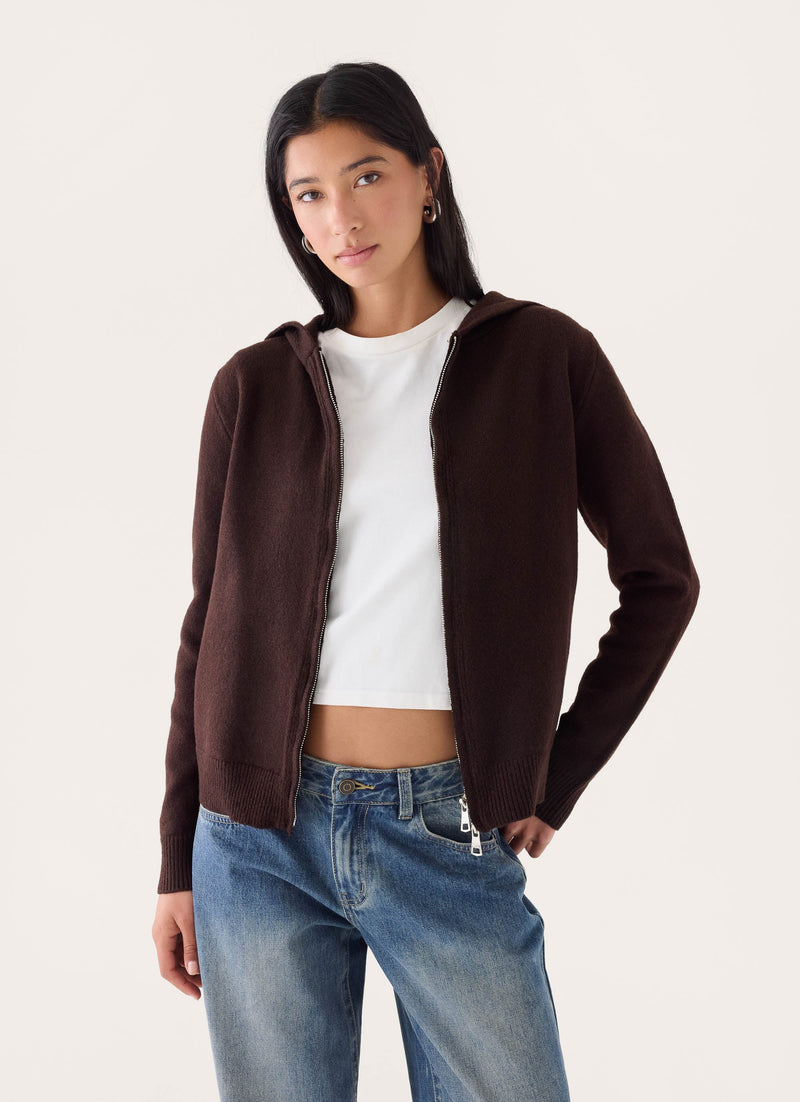 Karina Knit Zip Jumper - Brown
