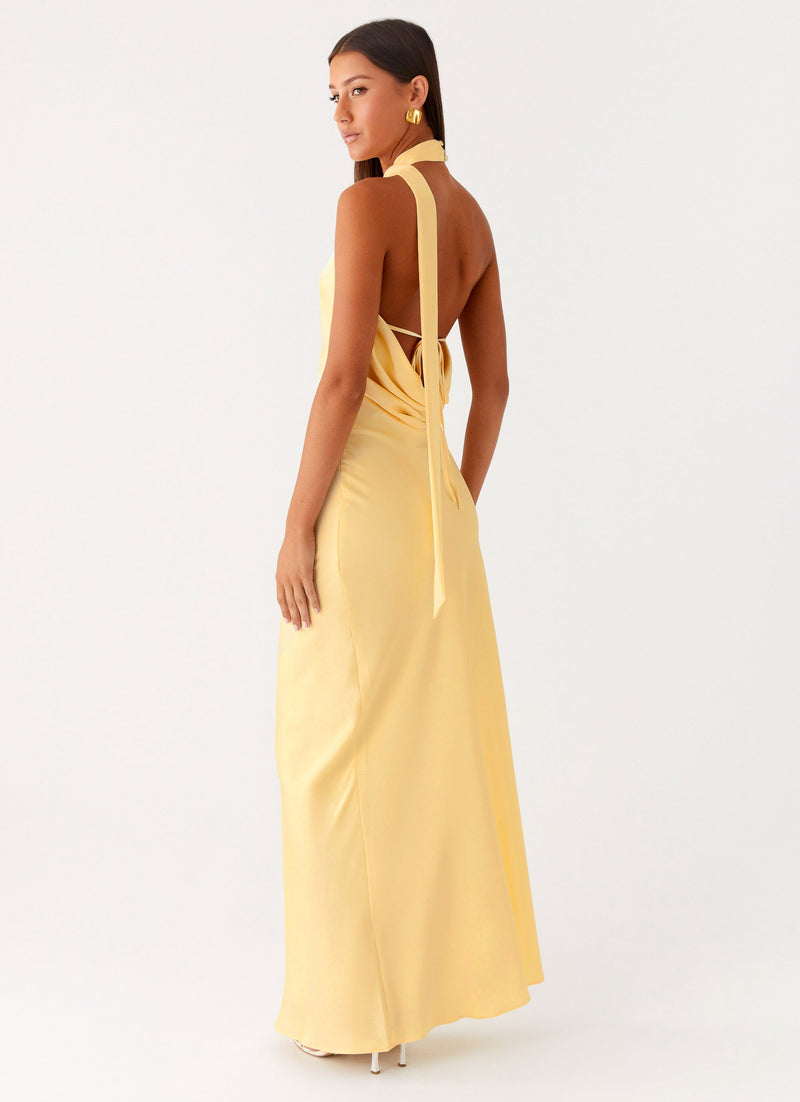 Keena Scarf Maxi Dress - Lemon