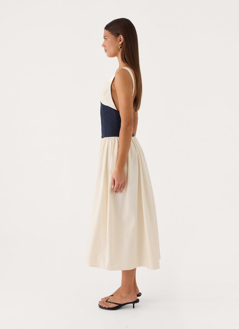 Kendall Midi Dress - Ivory/Black