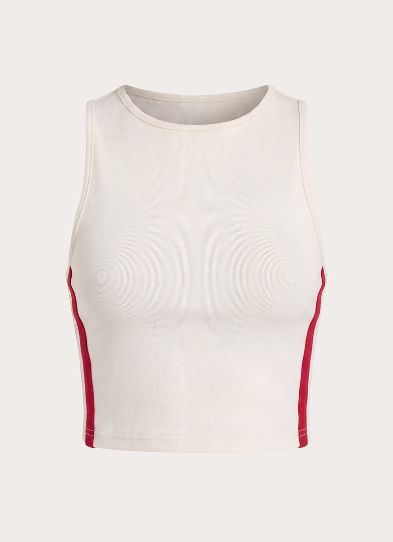 LA Haze Cropped Tank - Cream
