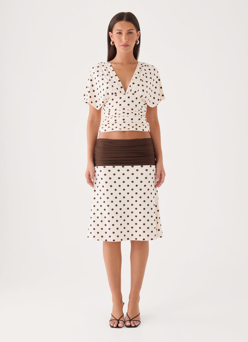 Lorelei Top - Cream Polka Dot