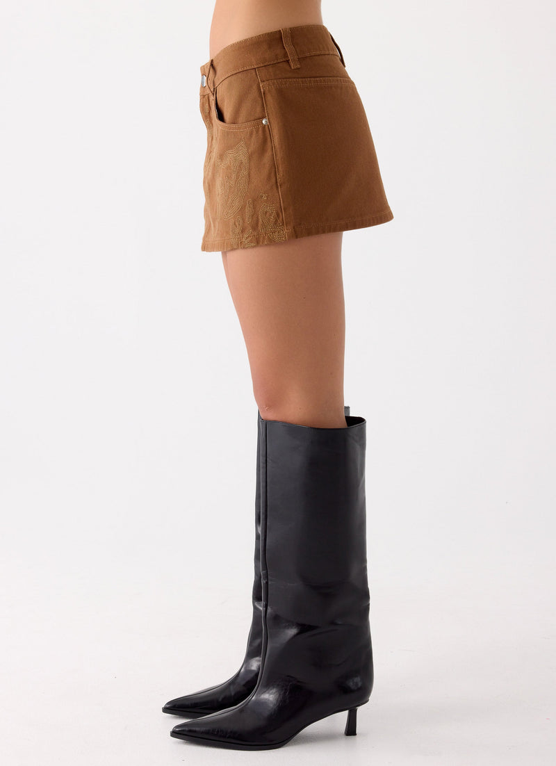 Maeve Mini Skirt - Tan