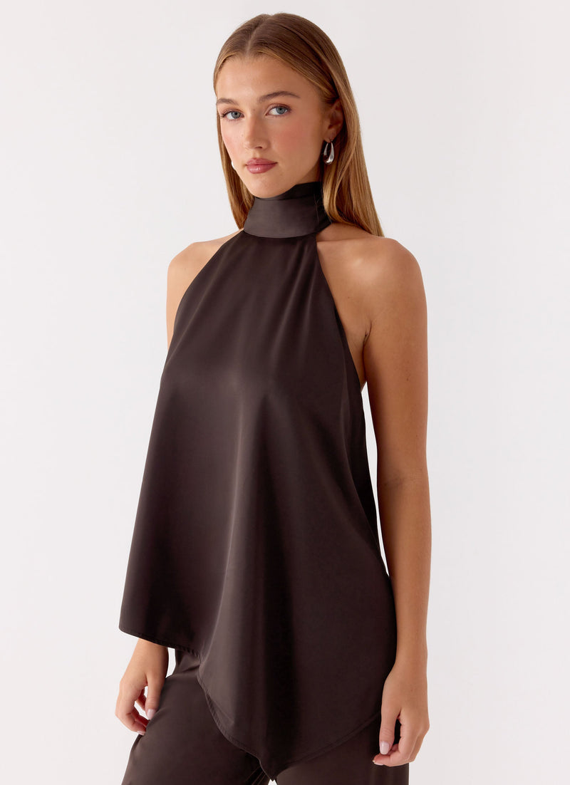 Marah Halter Top - Chocolate