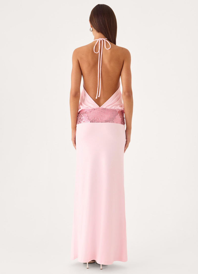 Marcie Halter Maxi Dress - Pink