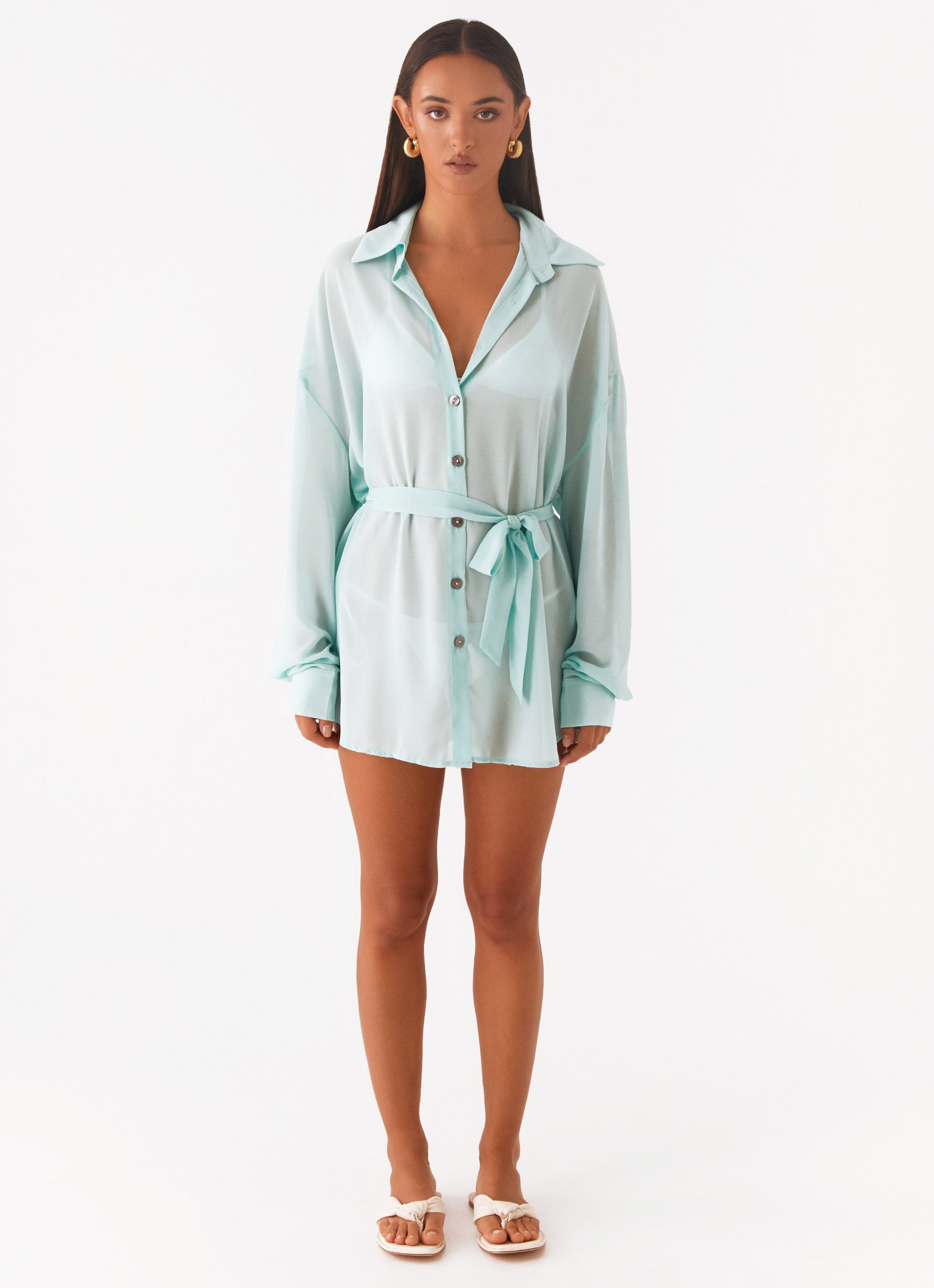 oversized chiffon shirt