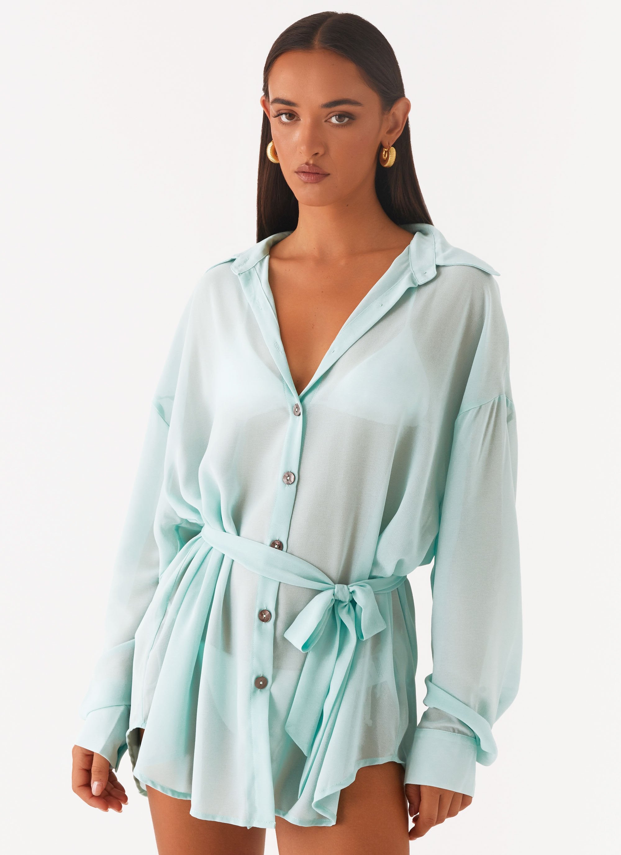 oversized chiffon shirt