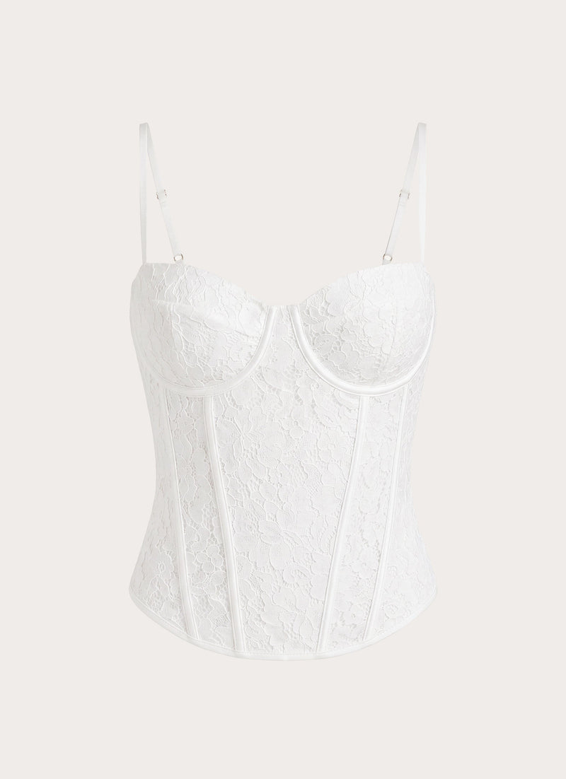 Moments Lace Corset Top - White