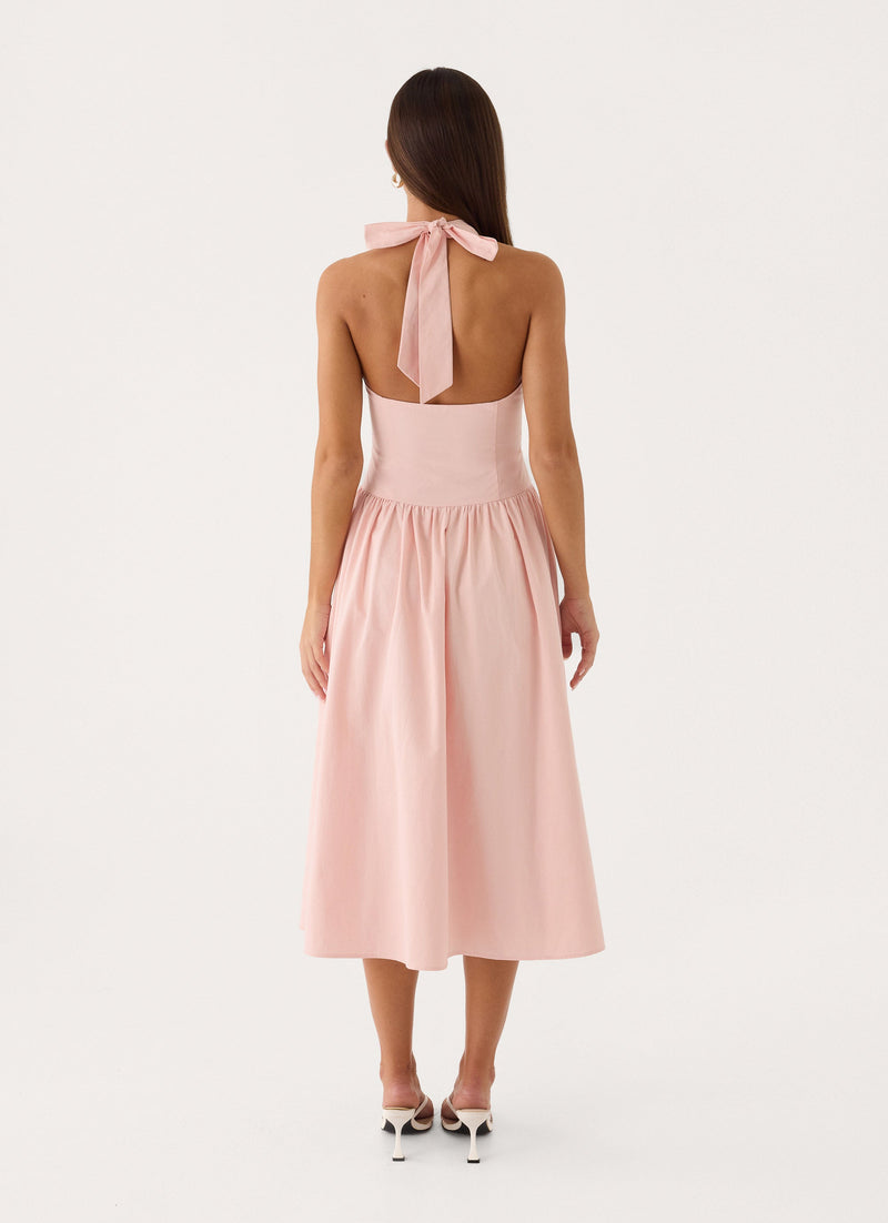 Monique Halter Midi Dress - Marshmallow Pink