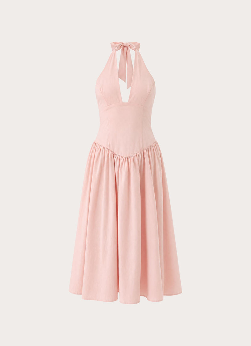 Monique Halter Midi Dress - Marshmallow Pink
