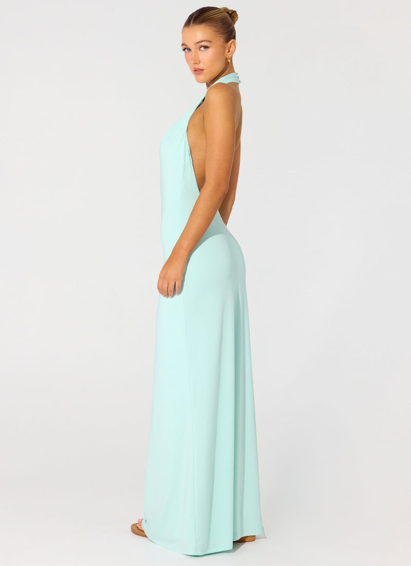 Mougleta Backless Maxi Dress - Aqua