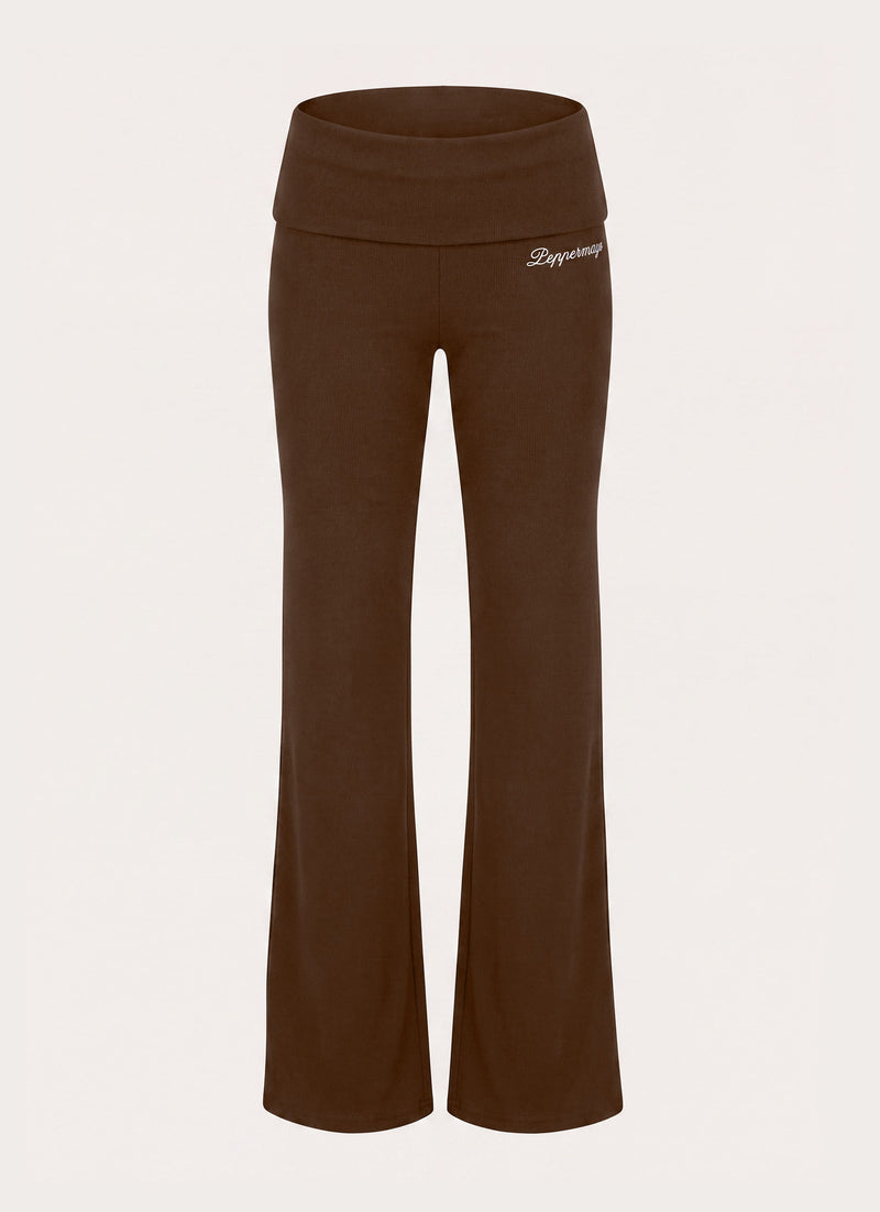 Muse Roll Waist Pants - Chocolate