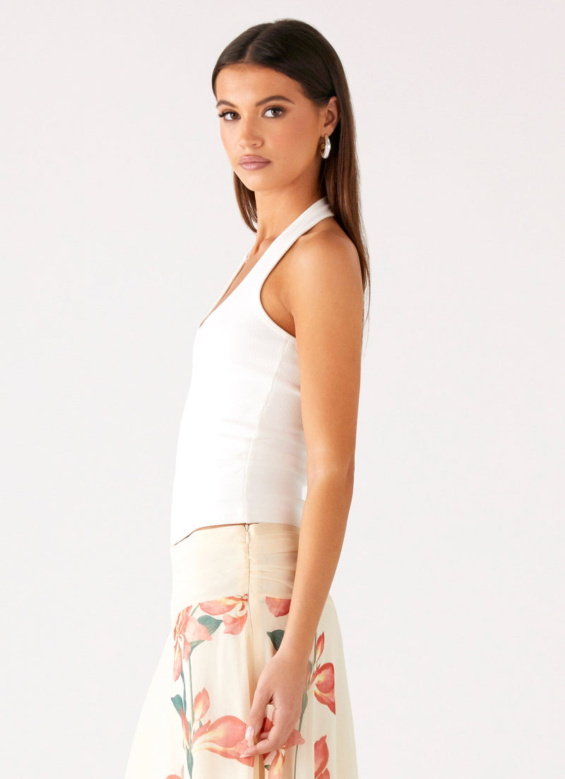 Nera Halter Top - White