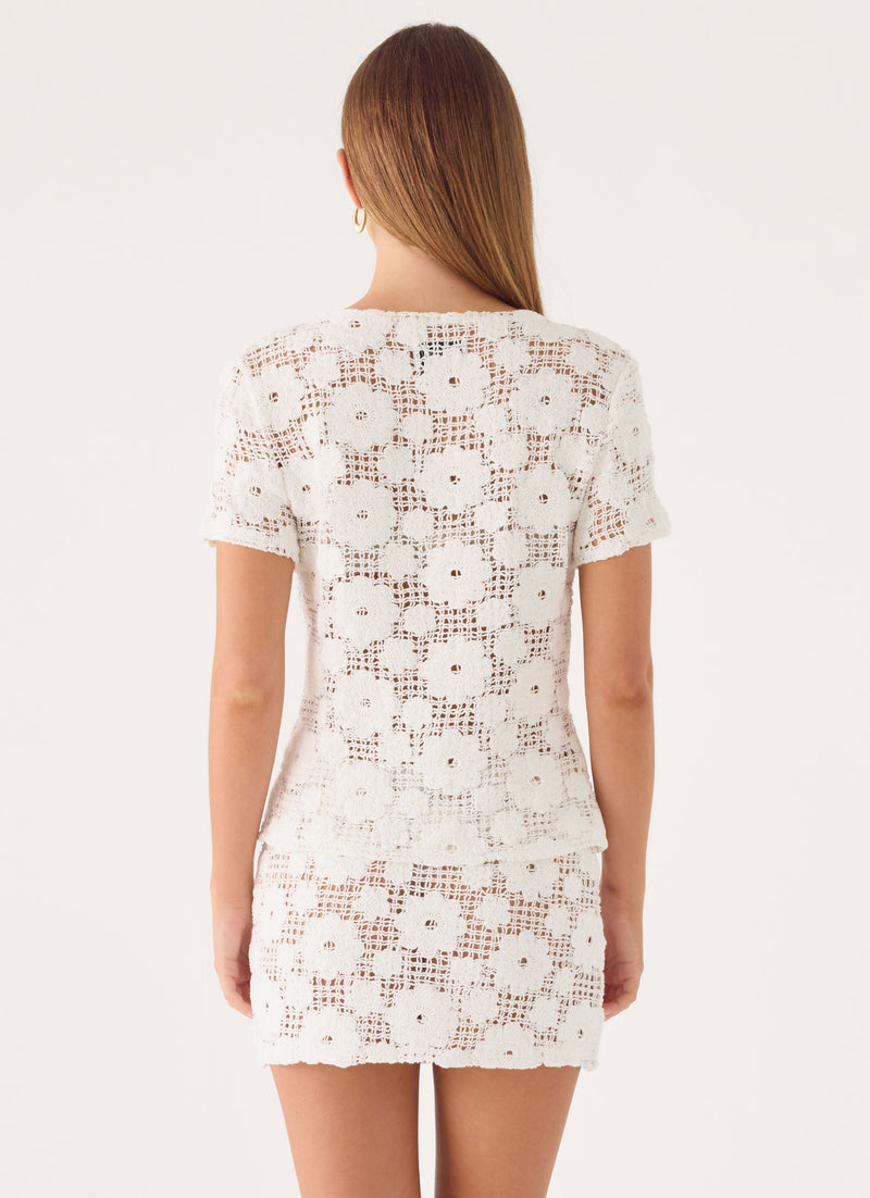 Nyxie Crochet Top - White