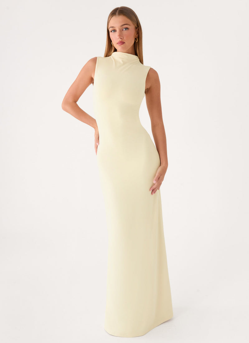 On My Time Maxi Dress - Baby Yellow