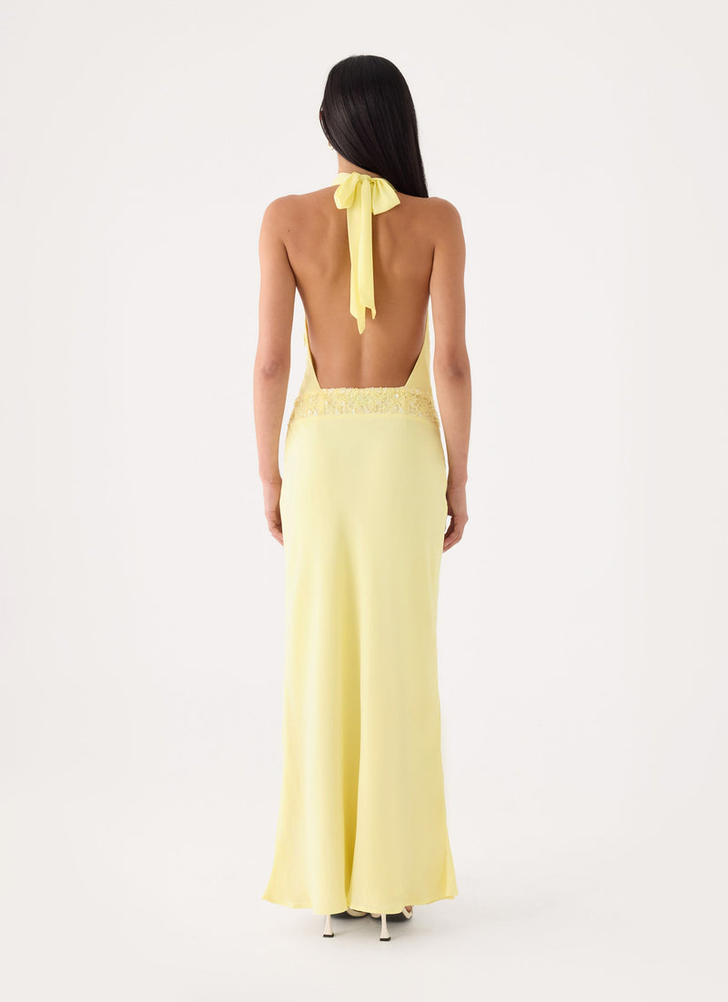 Oria Halter Maxi Dress - Yellow