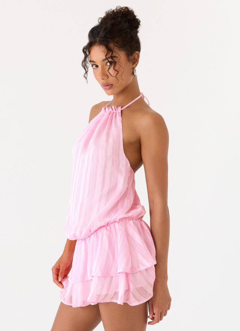 Parade Halter Mini Dress - Pink