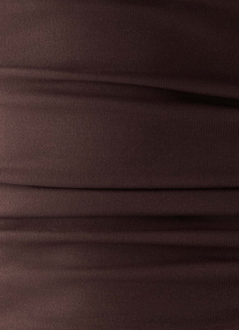 Perrie Asymmetrical Top - Chocolate