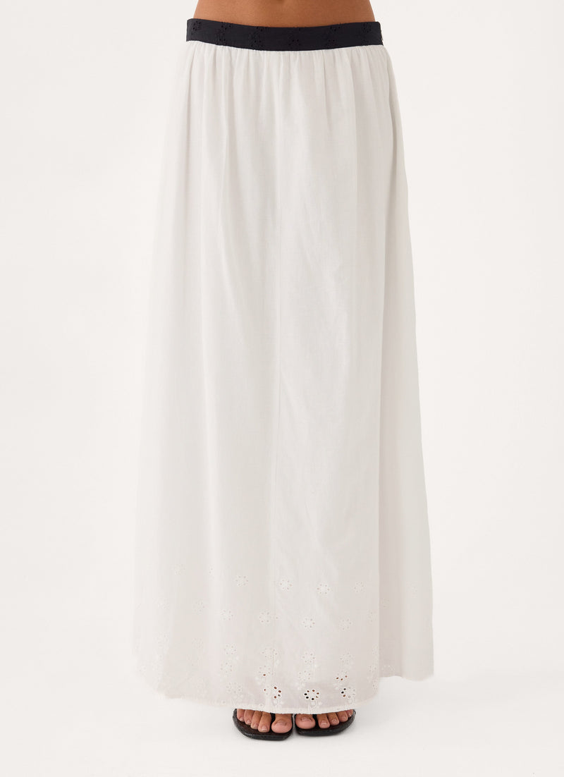 Ribbon Theory Maxi Skirt - Ivory/Black