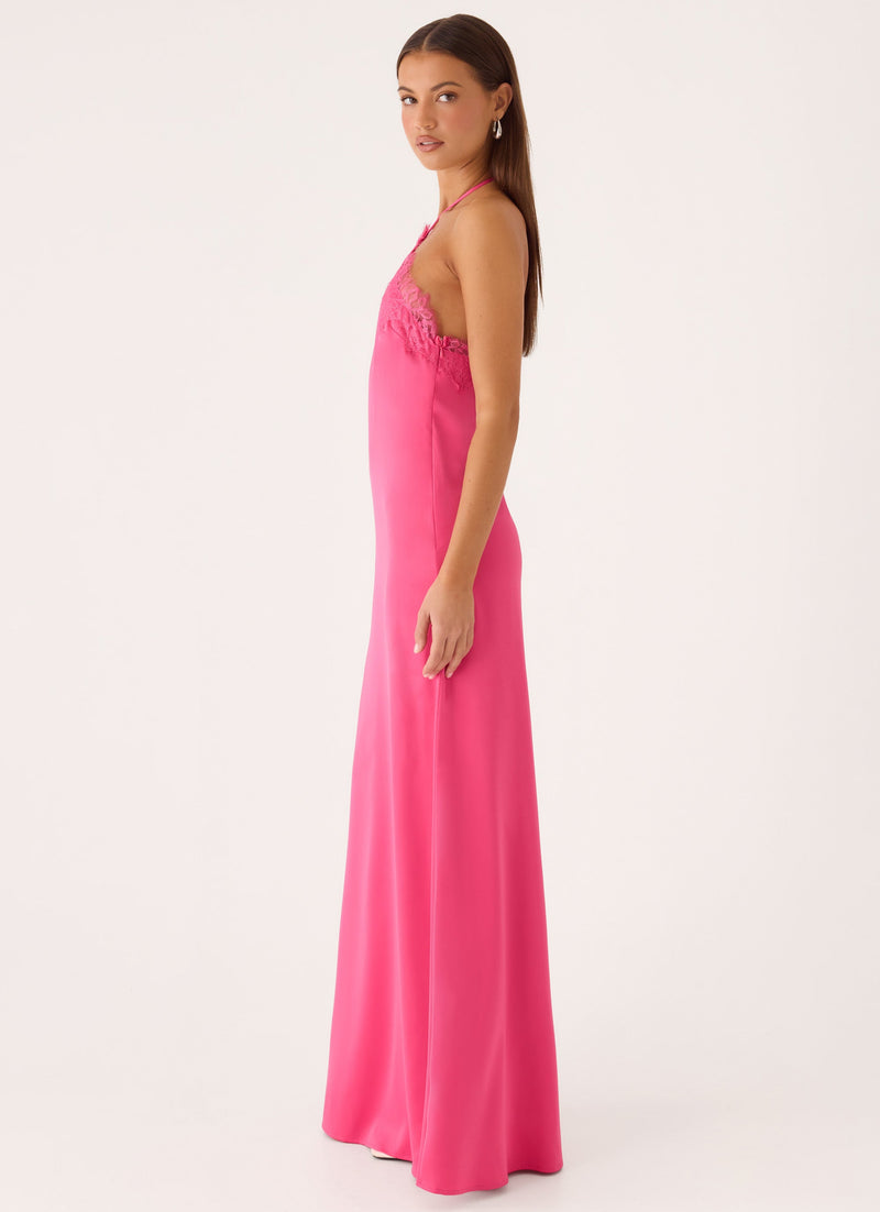 Samaria Halter Maxi Dress - Berry