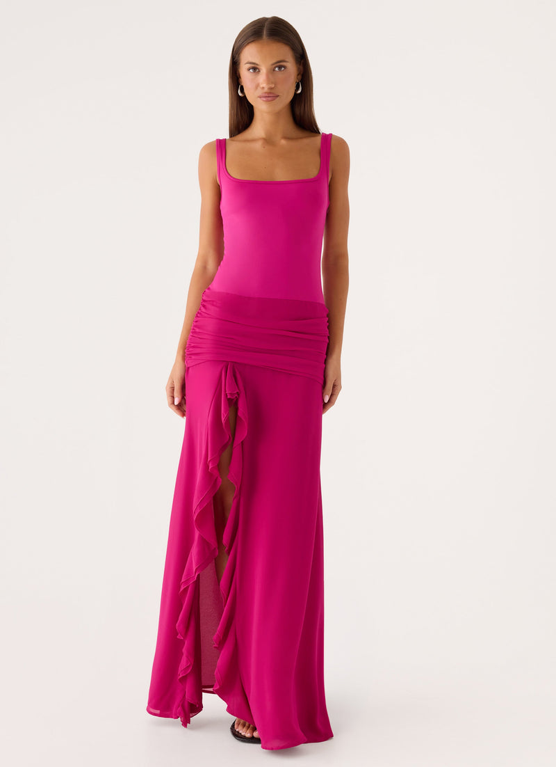 Satellite Maxi Dress - Deep Red