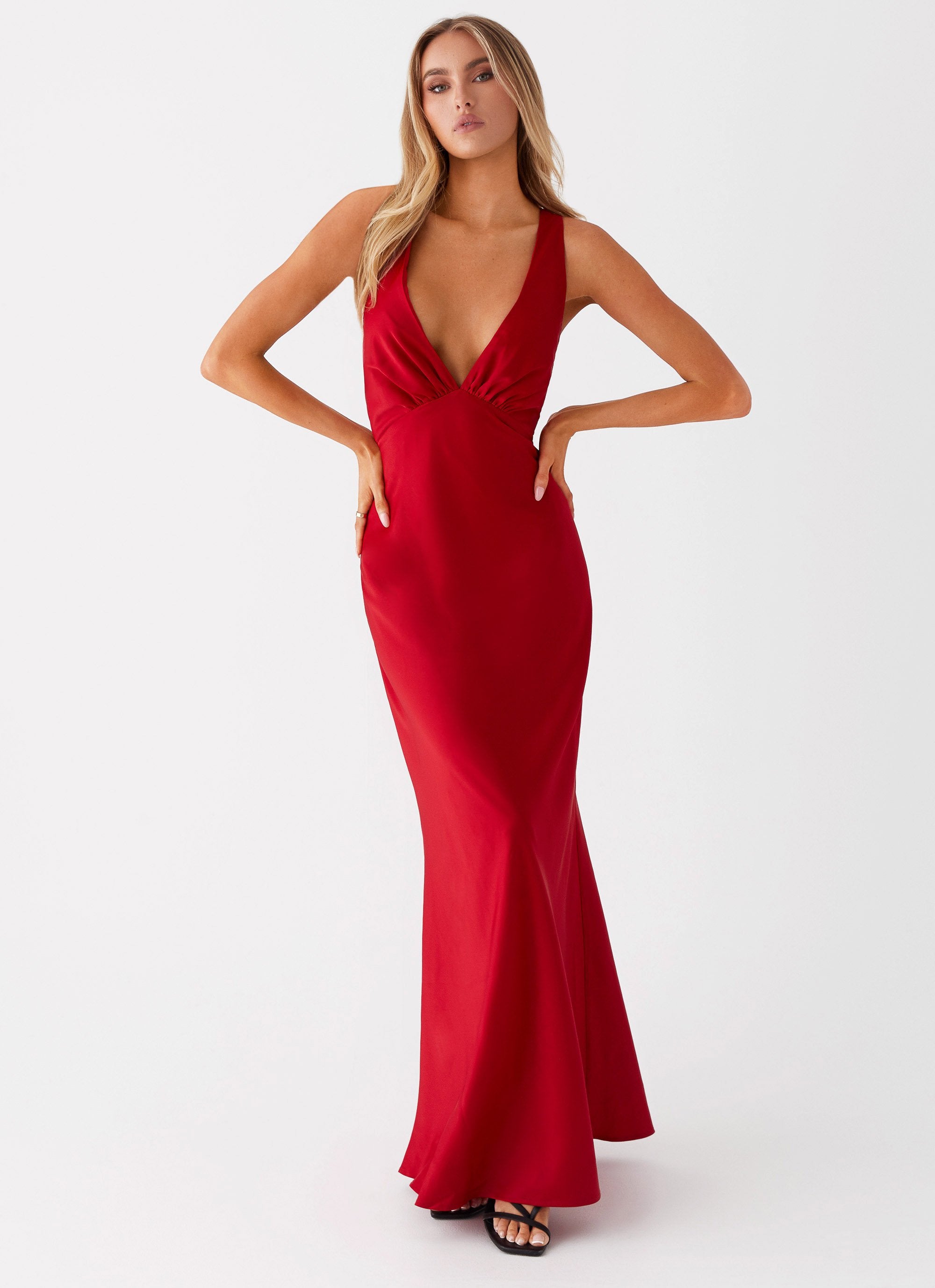 peppermayo red dress Slyvia Maxi Dress
