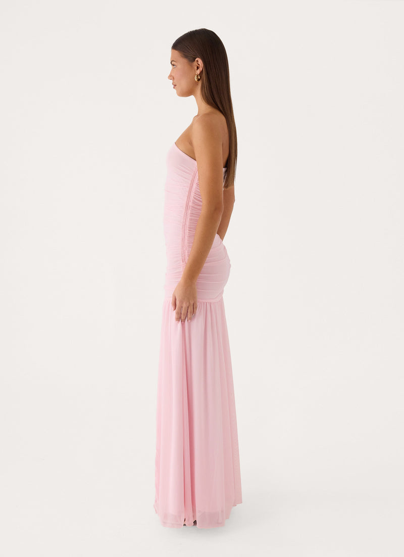 Solea Strapless Maxi Dress - Cotton Candy Pink