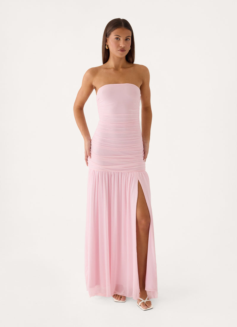 Solea Strapless Maxi Dress - Cotton Candy Pink