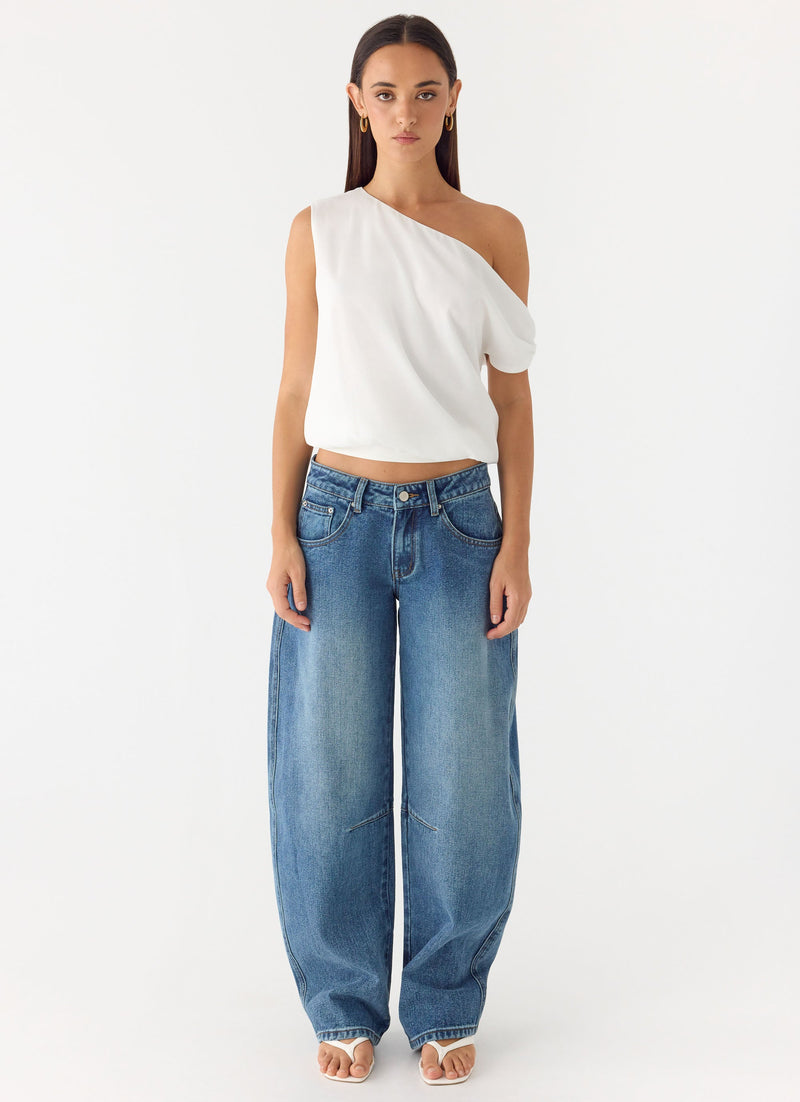 Stick Around Top - White